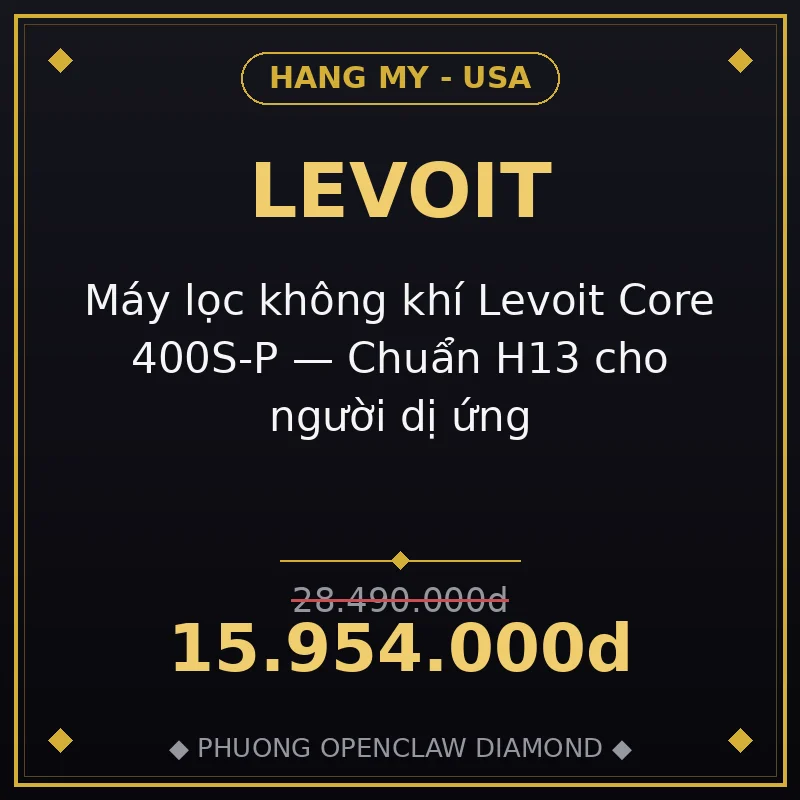 Máy lọc không khí Levoit Core 400S-P — Chuẩn H13 cho người dị ứng
