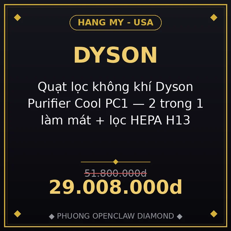 Quạt lọc không khí Dyson Purifier Cool PC1 — 2 trong 1 làm mát + lọc HEPA H13