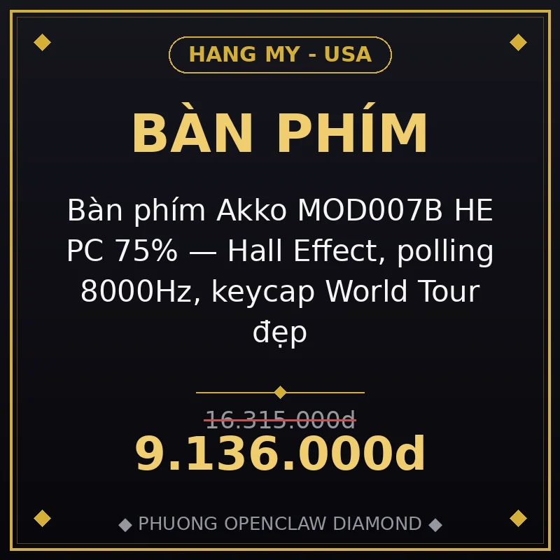 Bàn phím Akko MOD007B HE PC 75% — Hall Effect, polling 8000Hz, keycap World Tour đẹp