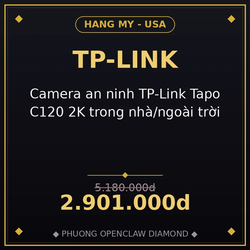 Camera an ninh TP-Link Tapo C120 2K trong nhà/ngoài trời