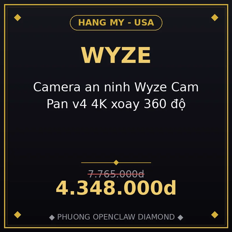 Camera an ninh Wyze Cam Pan v4 4K xoay 360 độ