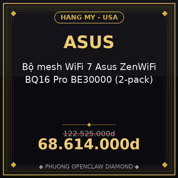 Bộ mesh WiFi 7 Asus ZenWiFi BQ16 Pro BE30000 (2-pack)