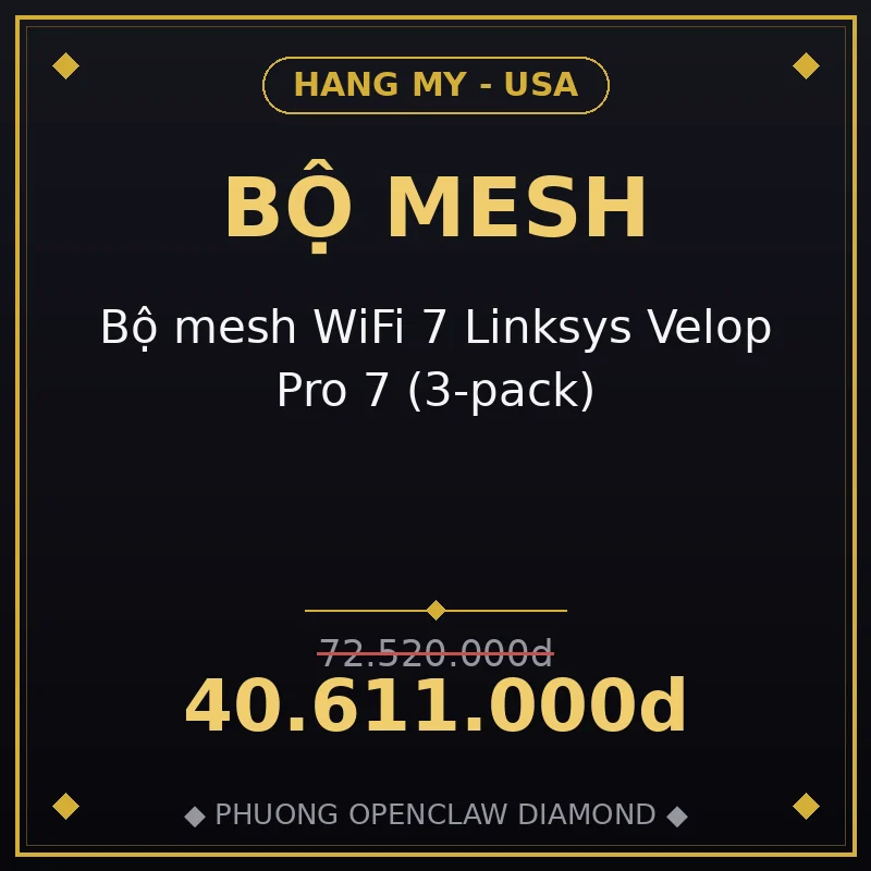 Bộ mesh WiFi 7 Linksys Velop Pro 7 (3-pack)