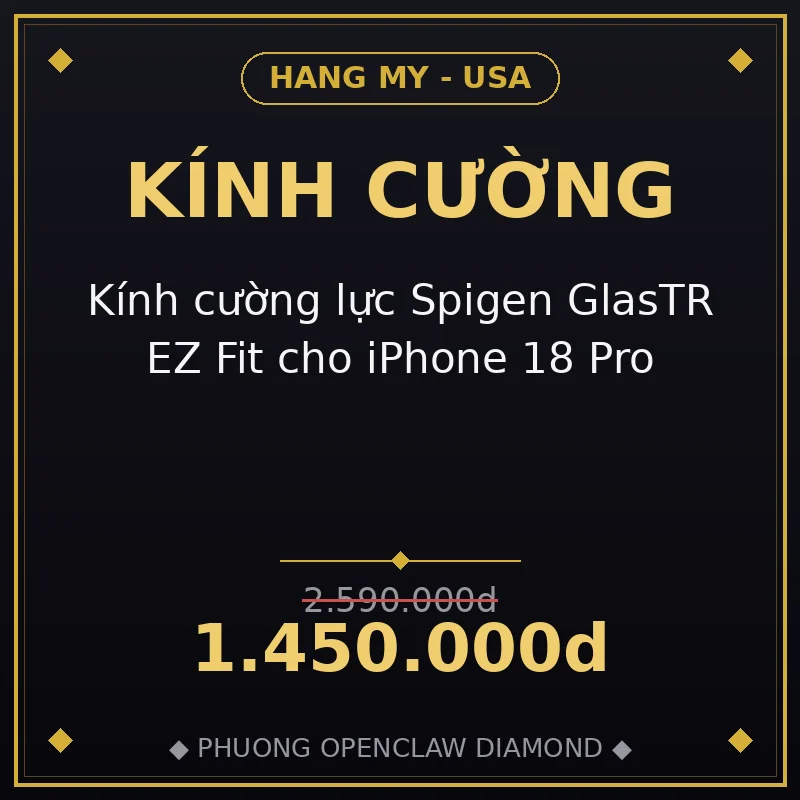 Kính cường lực Spigen GlasTR EZ Fit cho iPhone 18 Pro