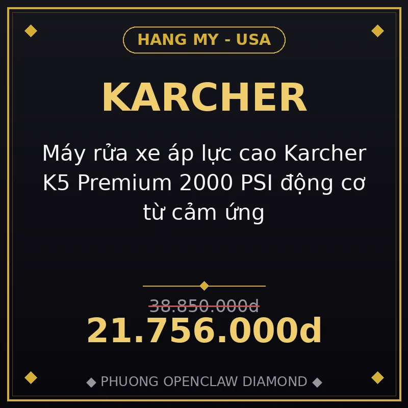 Máy rửa xe áp lực cao Karcher K5 Premium 2000 PSI động cơ từ cảm ứng