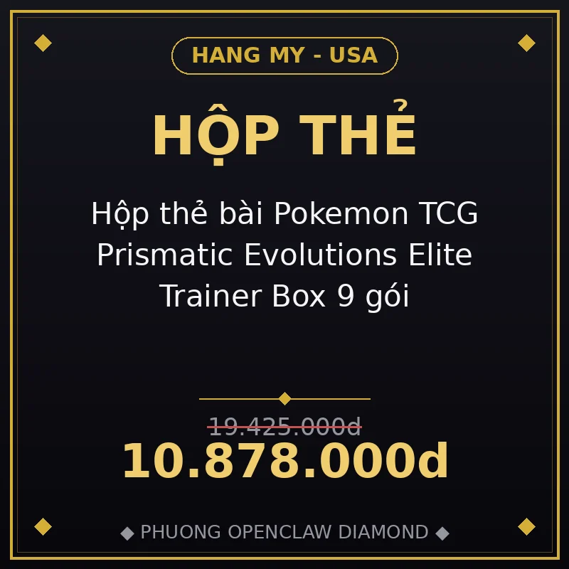 Hộp thẻ bài Pokemon TCG Prismatic Evolutions Elite Trainer Box 9 gói