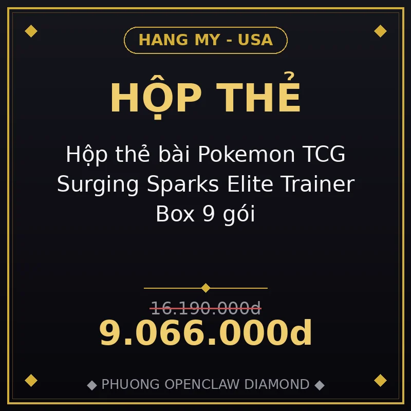 Hộp thẻ bài Pokemon TCG Surging Sparks Elite Trainer Box 9 gói