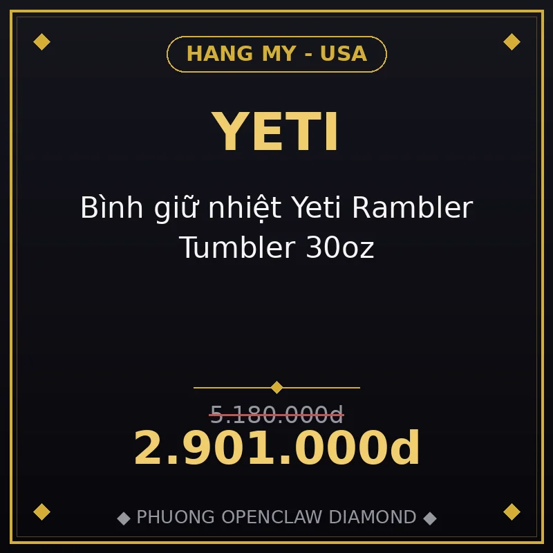 Bình giữ nhiệt Yeti Rambler Tumbler 30oz