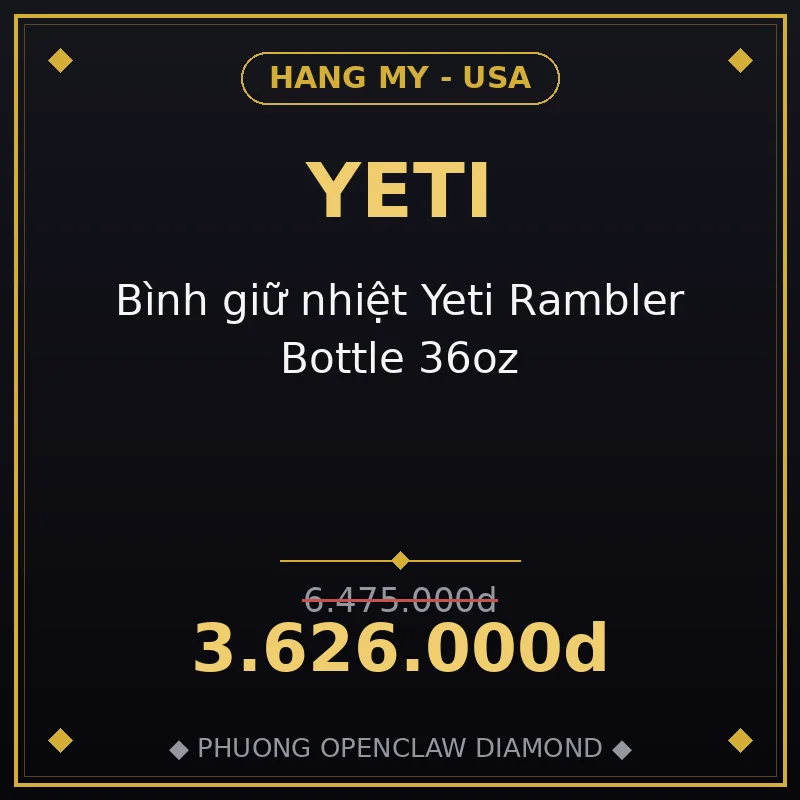Bình giữ nhiệt Yeti Rambler Bottle 36oz