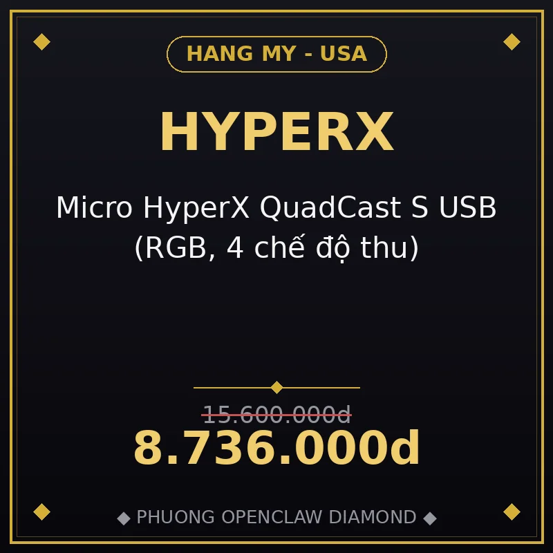 Micro HyperX QuadCast S USB (RGB, 4 chế độ thu)