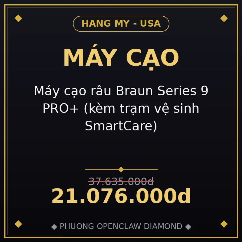 Máy cạo râu Braun Series 9 PRO+ (kèm trạm vệ sinh SmartCare)