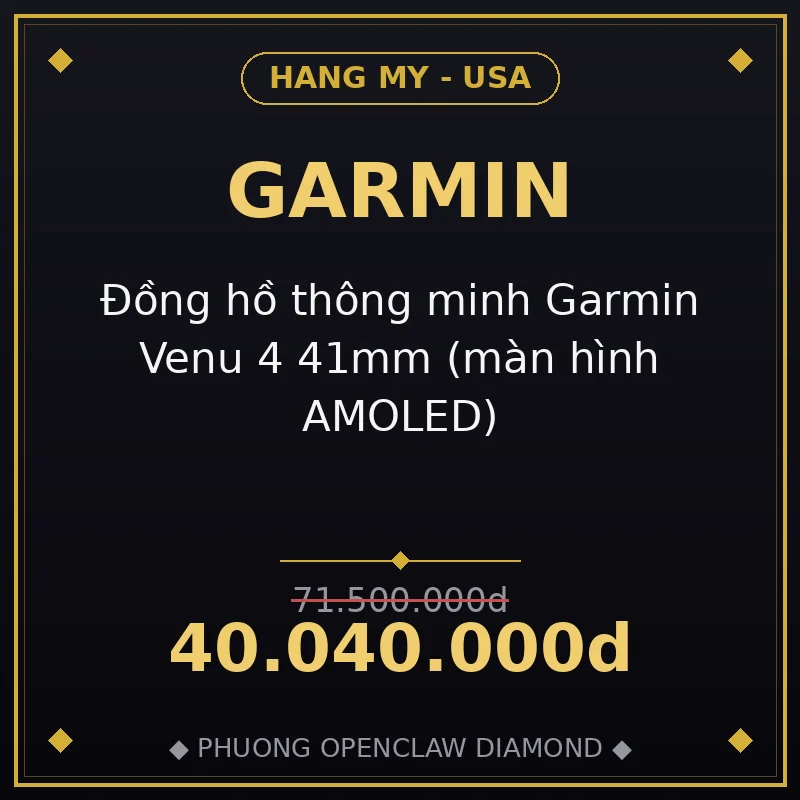 Đồng hồ thông minh Garmin Venu 4 41mm (màn hình AMOLED)