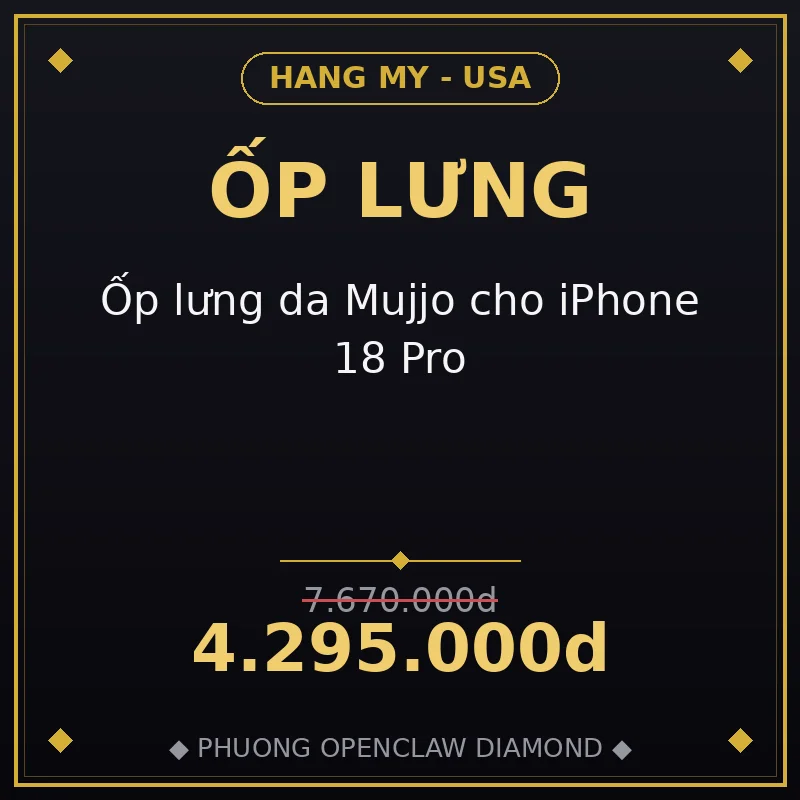 Ốp lưng da Mujjo cho iPhone 18 Pro