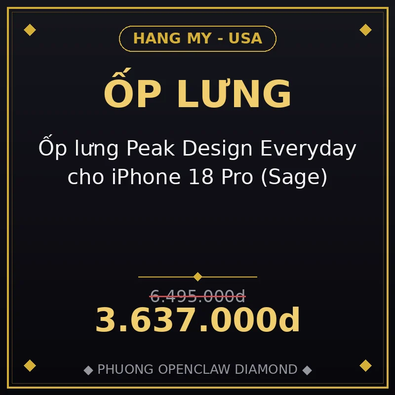 Ốp lưng Peak Design Everyday cho iPhone 18 Pro (Sage)