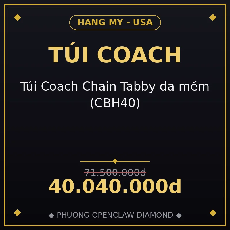 Túi Coach Chain Tabby da mềm (CBH40)