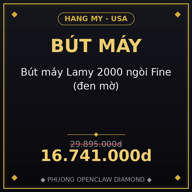 Bút máy Lamy 2000 ngòi Fine (đen mờ)