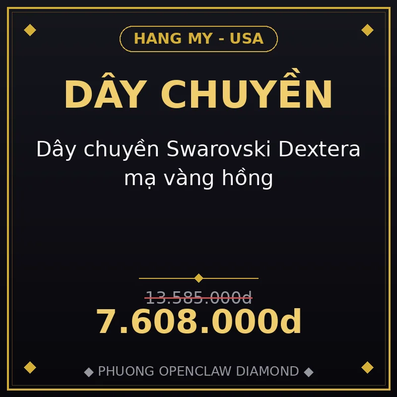 Dây chuyền Swarovski Dextera mạ vàng hồng