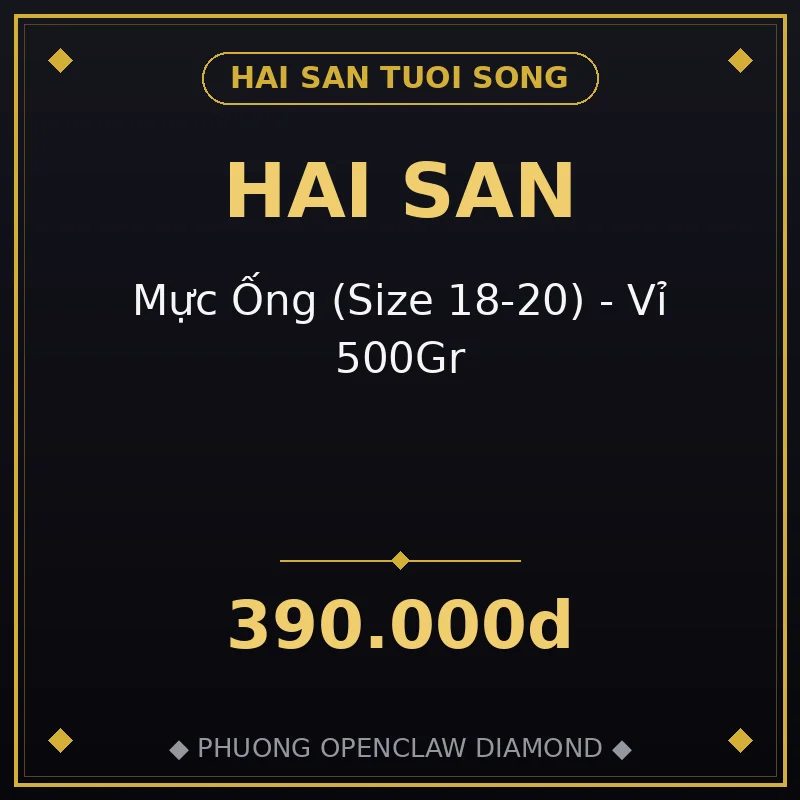 🦑 Mực Ống (Size 18-20) - Vỉ 500Gr