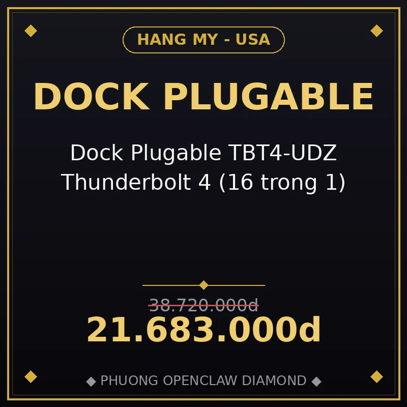 Dock Plugable TBT4-UDZ Thunderbolt 4 (16 trong 1)