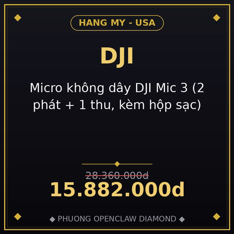 Micro không dây DJI Mic 3 (2 phát + 1 thu, kèm hộp sạc)