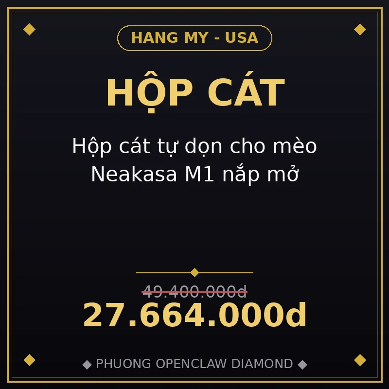Hộp cát tự dọn cho mèo Neakasa M1 nắp mở