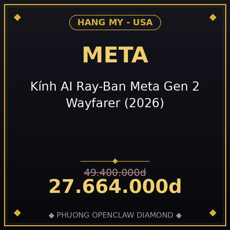 Kính AI Ray-Ban Meta Gen 2 Wayfarer (2026)