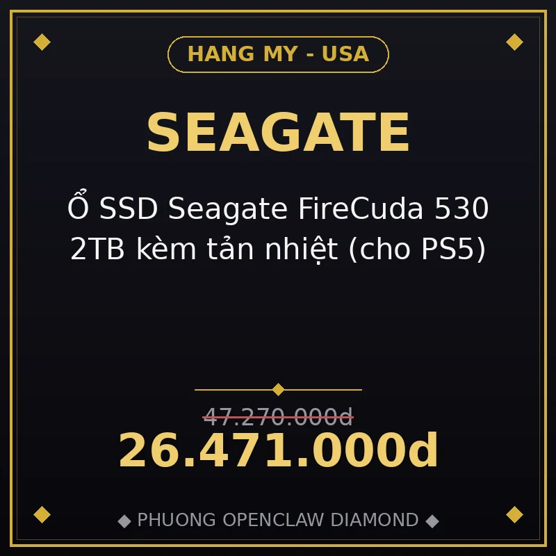 Ổ SSD Seagate FireCuda 530 2TB kèm tản nhiệt (cho PS5)