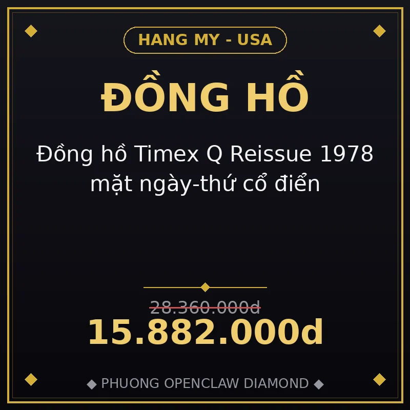 Đồng hồ Timex Q Reissue 1978 mặt ngày-thứ cổ điển