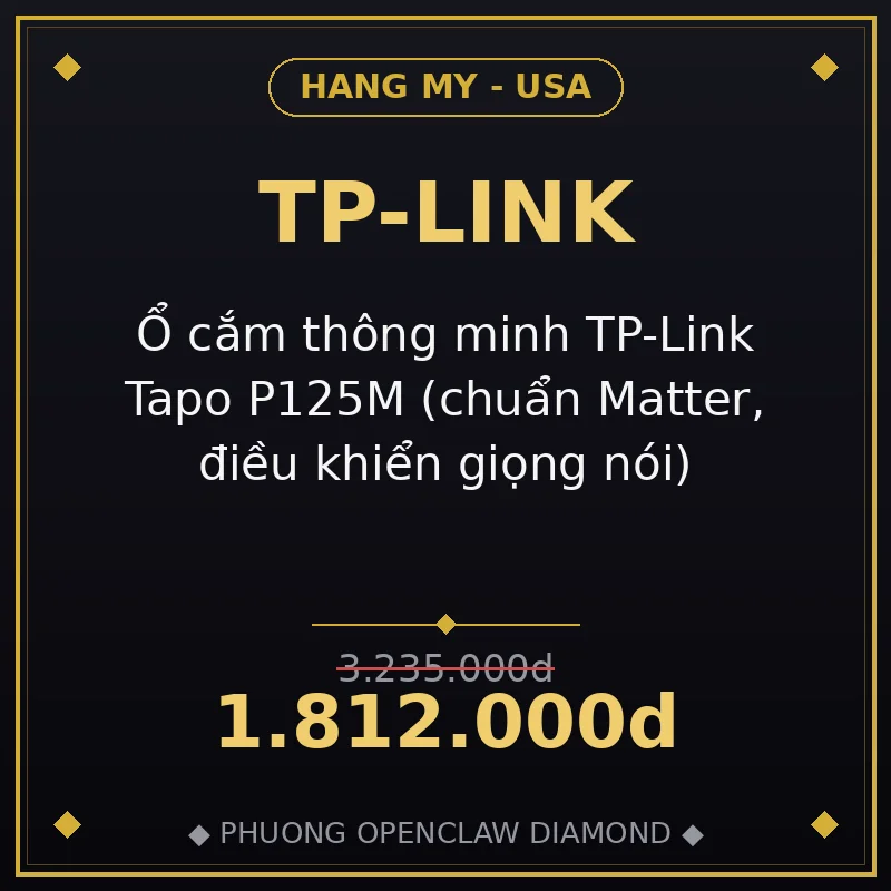 Ổ cắm thông minh TP-Link Tapo P125M (chuẩn Matter, điều khiển giọng nói)