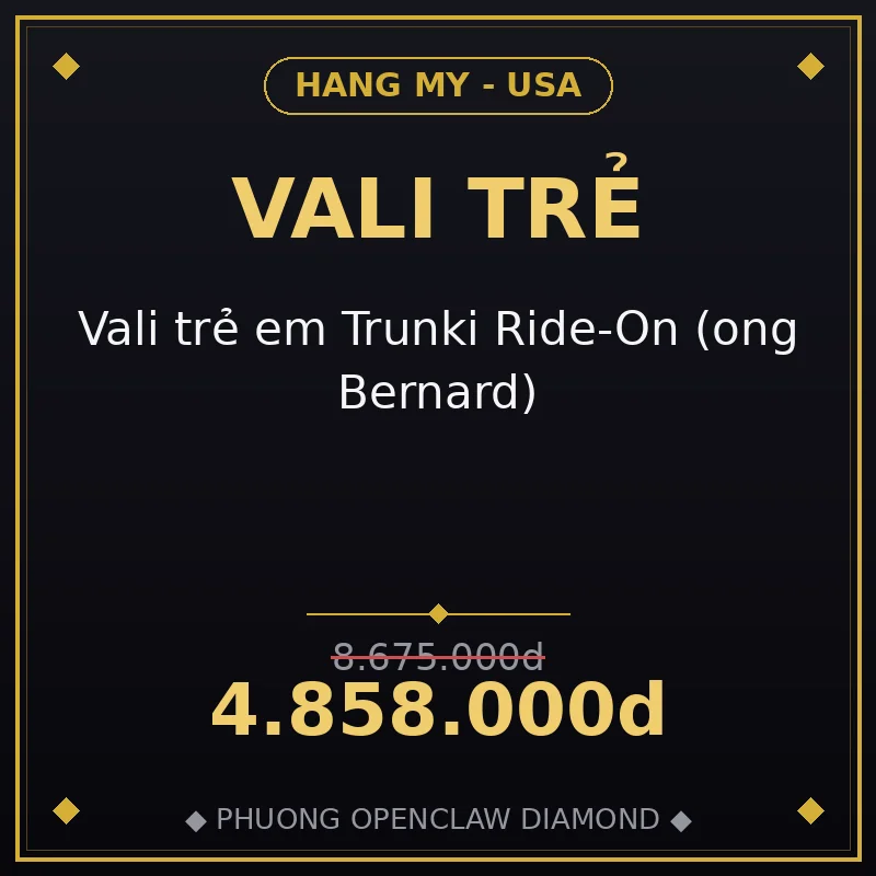 Vali trẻ em Trunki Ride-On (ong Bernard)