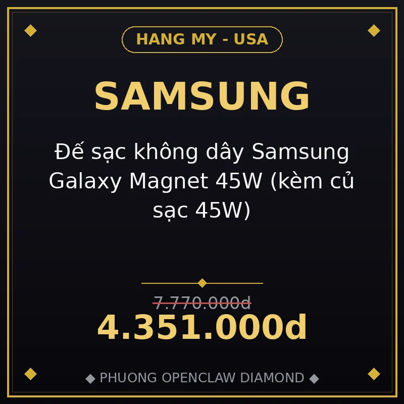 Đế sạc không dây Samsung Galaxy Magnet 45W (kèm củ sạc 45W)