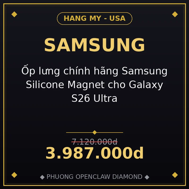 Ốp lưng chính hãng Samsung Silicone Magnet cho Galaxy S26 Ultra