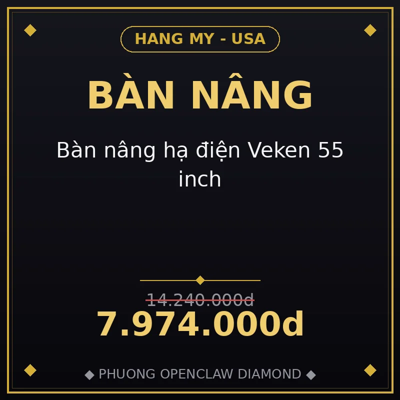 Bàn nâng hạ điện Veken 55 inch