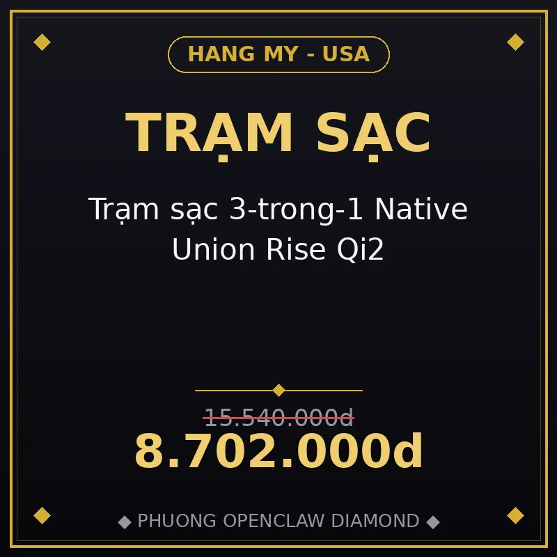 Trạm sạc 3-trong-1 Native Union Rise Qi2