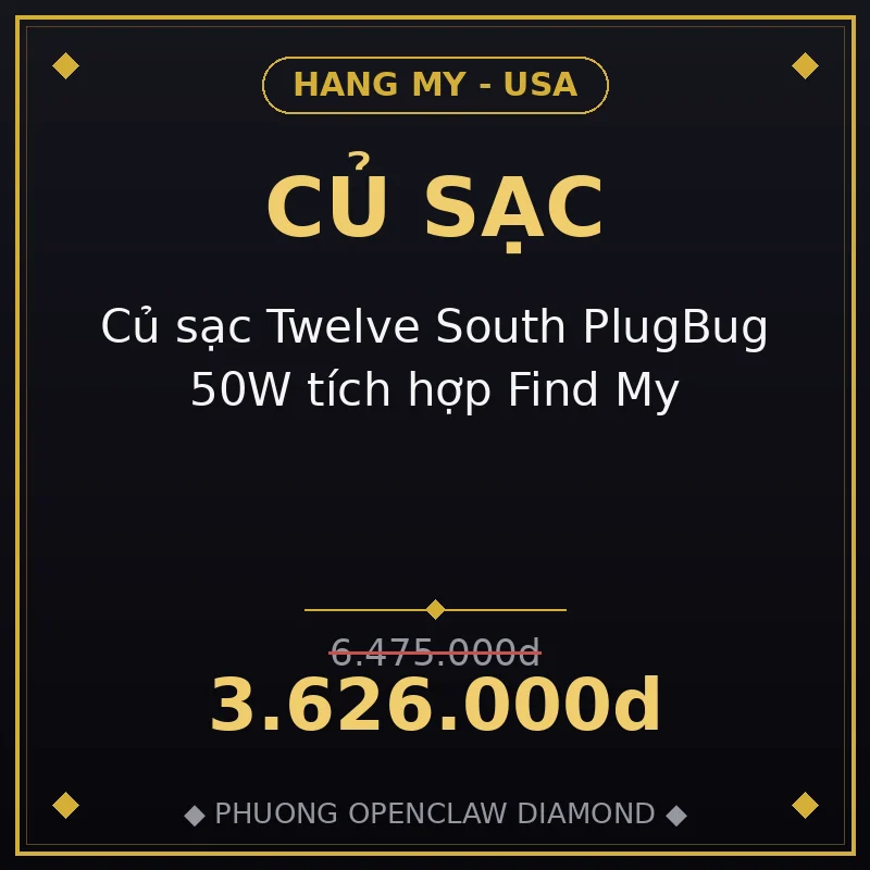 Củ sạc Twelve South PlugBug 50W tích hợp Find My