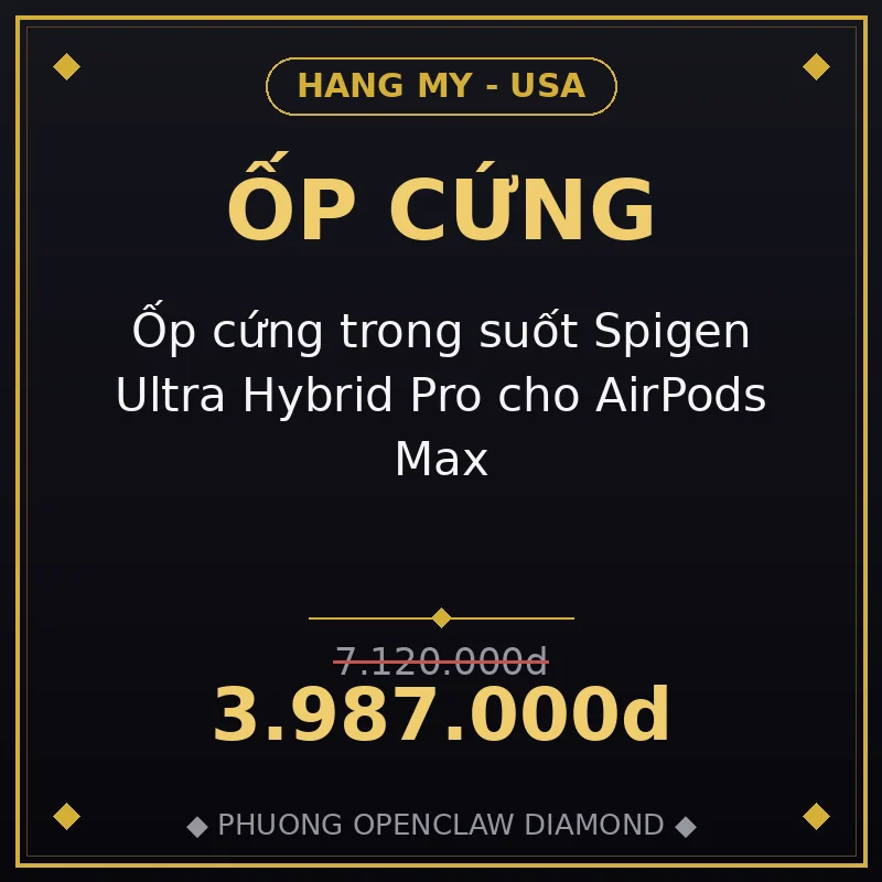 Ốp cứng trong suốt Spigen Ultra Hybrid Pro cho AirPods Max