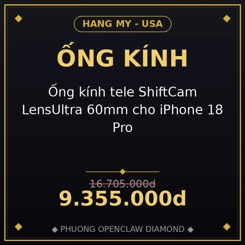 Ống kính tele ShiftCam LensUltra 60mm cho iPhone 18 Pro