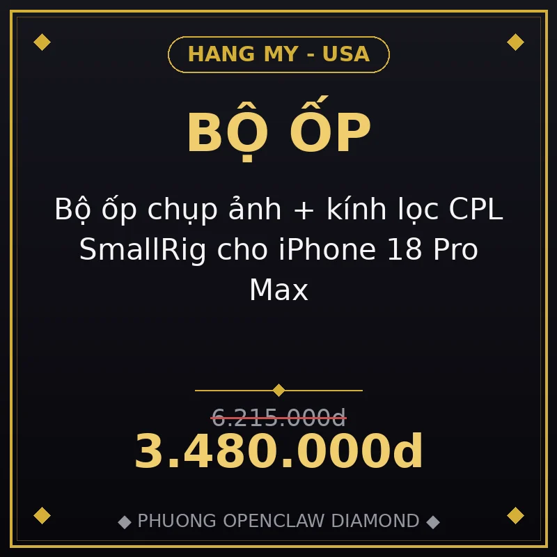 Bộ ốp chụp ảnh + kính lọc CPL SmallRig cho iPhone 18 Pro Max