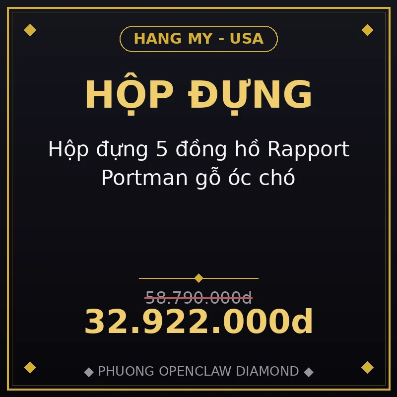 Hộp đựng 5 đồng hồ Rapport Portman gỗ óc chó