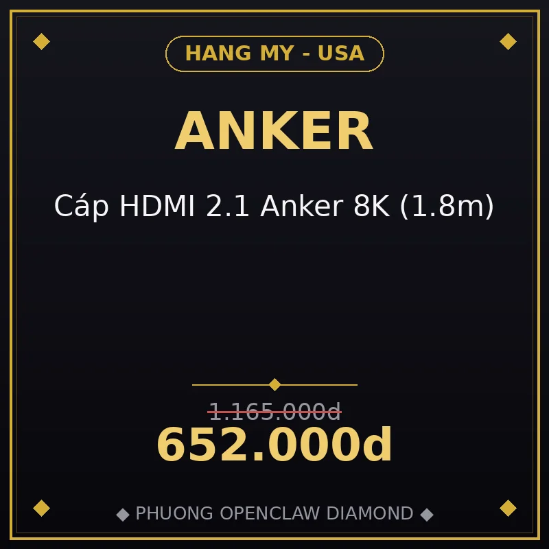 Cáp HDMI 2.1 Anker 8K (1.8m)