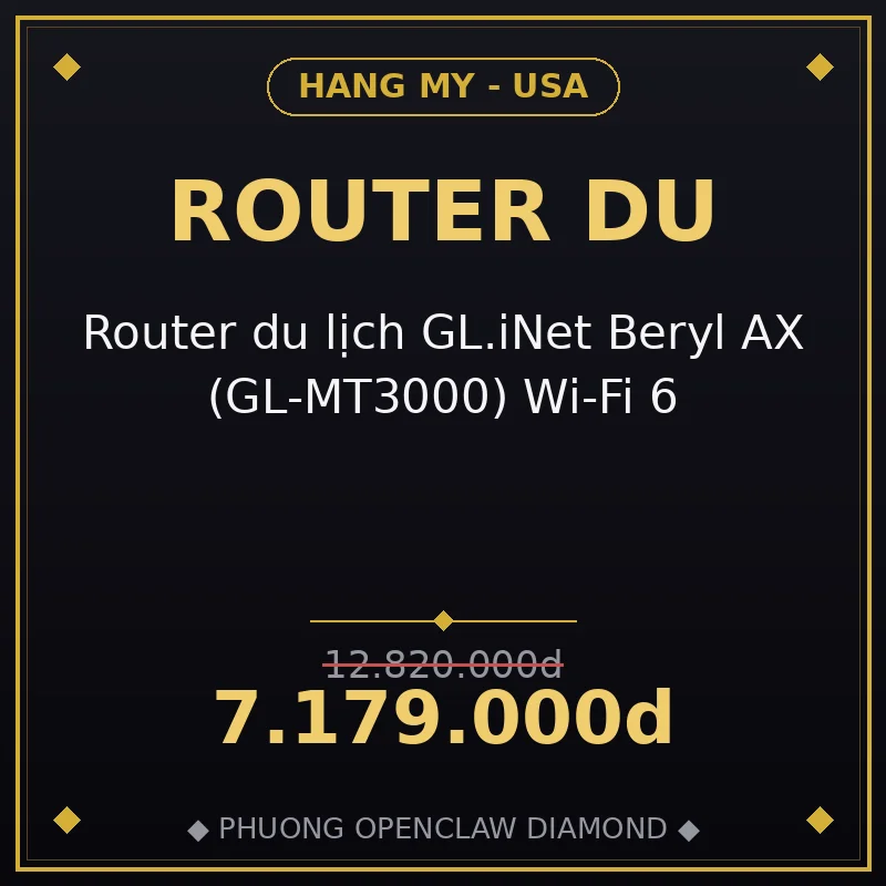 Router du lịch GL.iNet Beryl AX (GL-MT3000) Wi-Fi 6