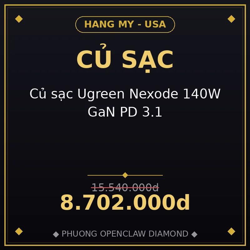 Củ sạc Ugreen Nexode 140W GaN PD 3.1