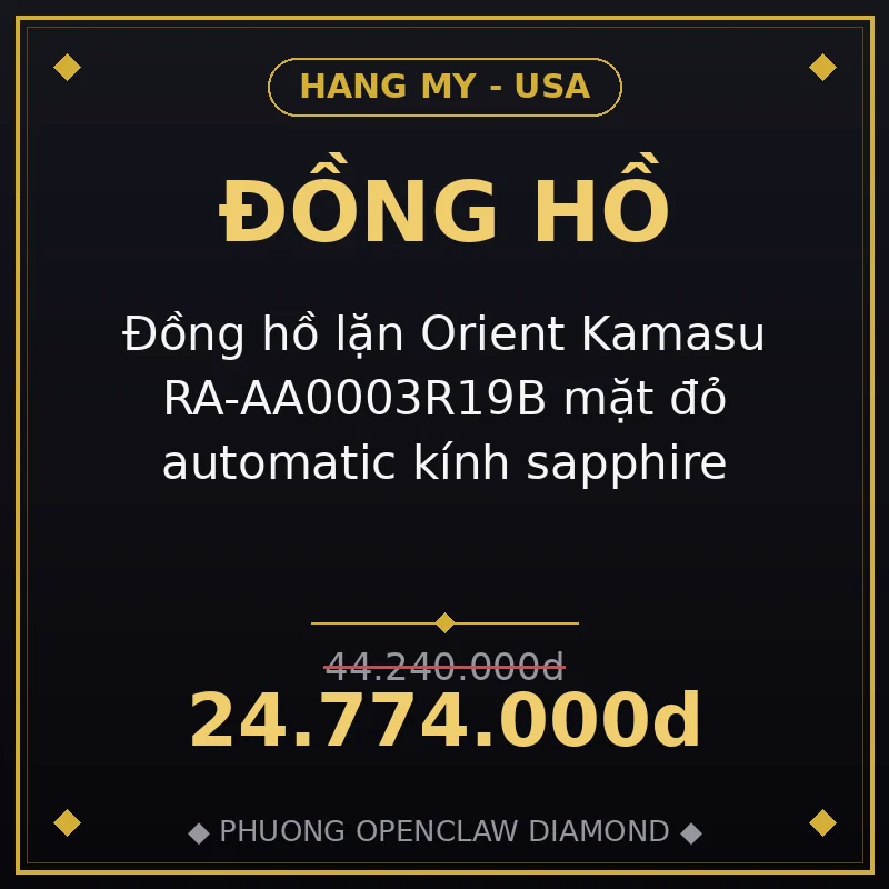 Đồng hồ lặn Orient Kamasu RA-AA0003R19B mặt đỏ automatic kính sapphire