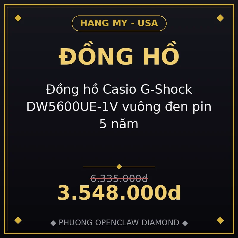 Đồng hồ Casio G-Shock DW5600UE-1V vuông đen pin 5 năm