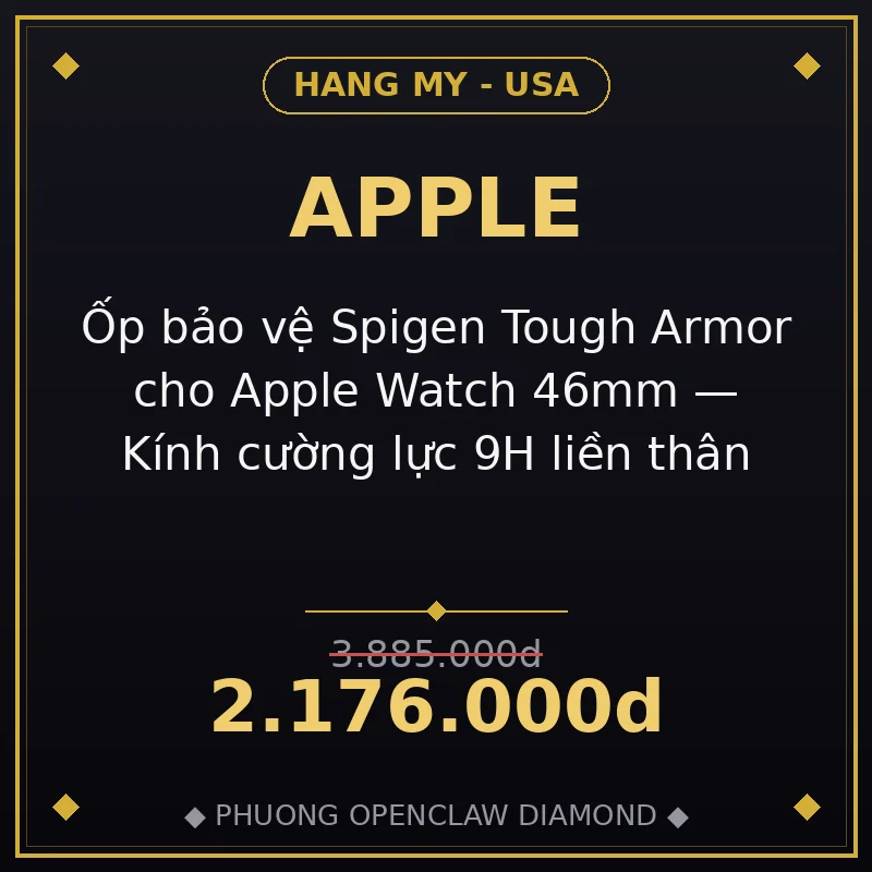 Ốp bảo vệ Spigen Tough Armor cho Apple Watch 46mm — Kính cường lực 9H liền thân